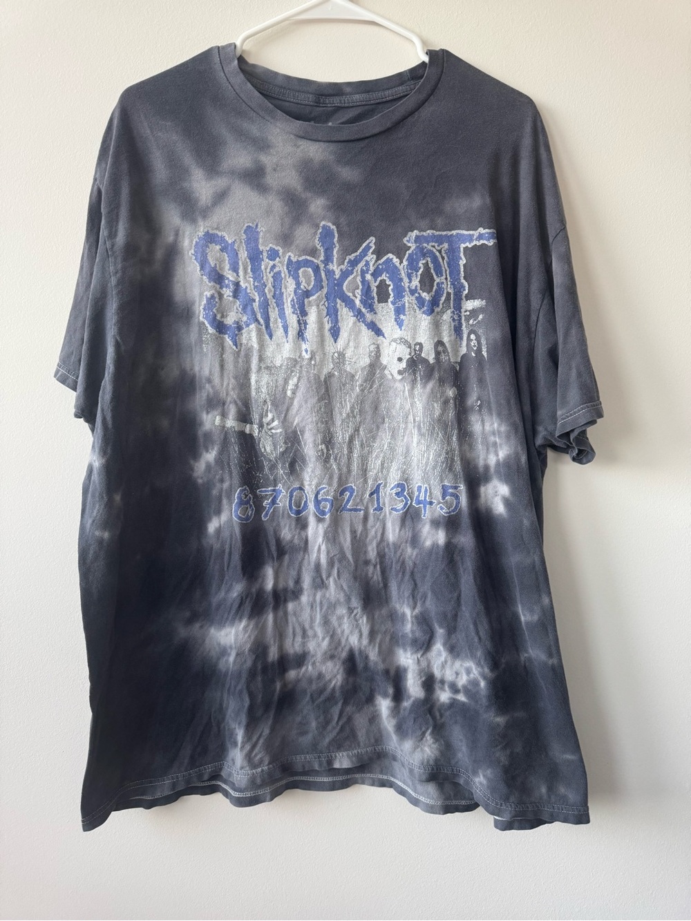 Slipknot Gray & White Tie-Dye Band Tee Sz XL Heavy Metal